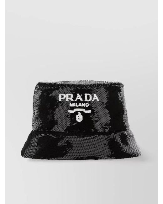 Prada Black Sequin Bucket Hat