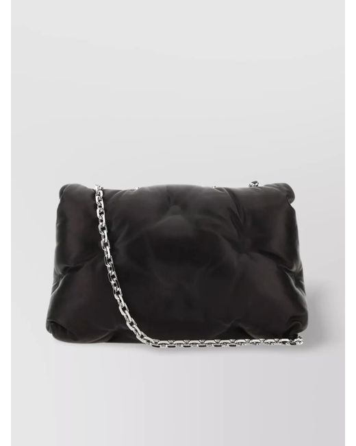 Maison Margiela Black Glam Slam Medium Leather Quilted Shoulder Bag