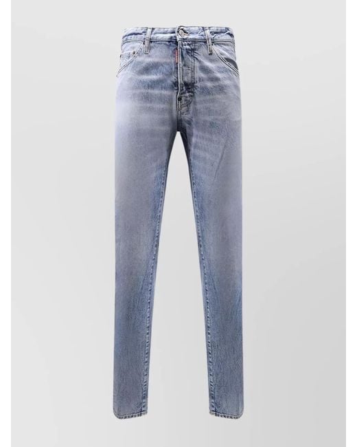 DSquared² Blue Denim Slim-Fit Straight-Leg Jeans for men