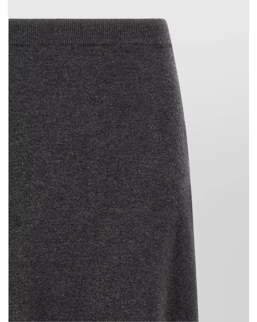 Balenciaga Black Wool Straight Maxi A-Line Skirt