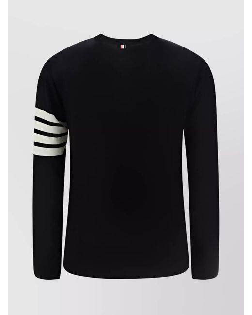 Thom Browne Black Fine-Knit Wool V-Neck Cardigan for men