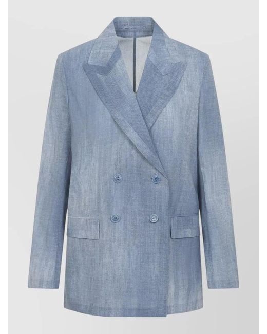 Ermanno Scervino Blue Double-Breasted Blazer