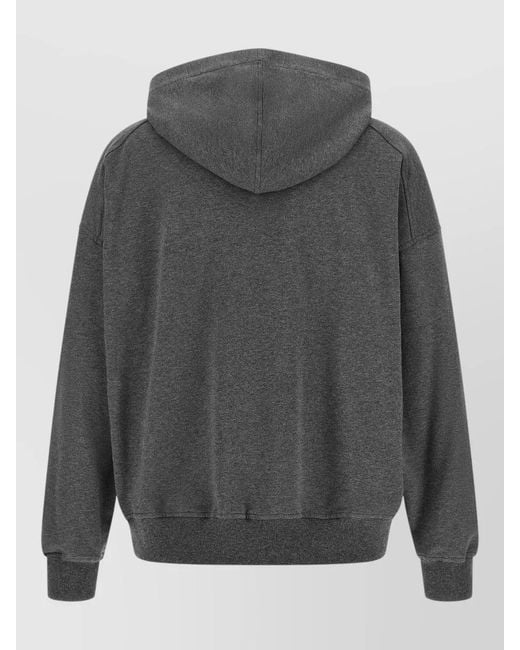 Brunello Cucinelli Gray Monile Trim Hoodie Lightweight Cotton