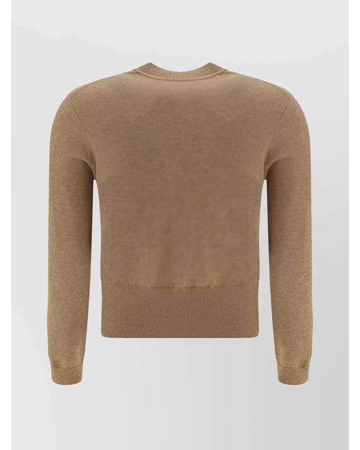 Isabel Marant Natural Cropped Crew Neck Button-Up Cardigan