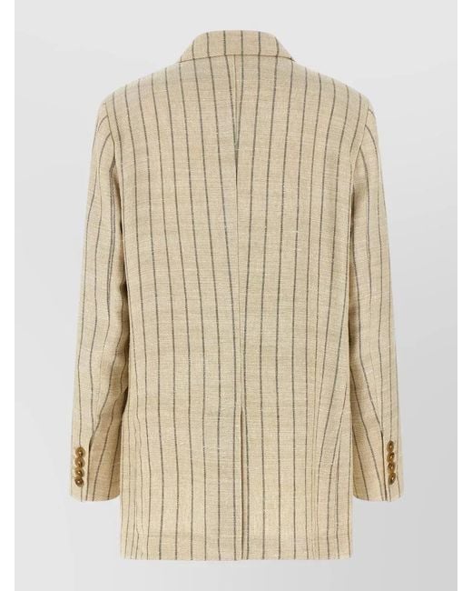 Blazé Milano Natural Serene Everyday Tailored Striped Double Breasted Jacket