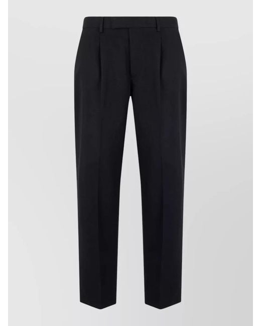 Zegna Blue Tailored Linen Cotton Suit Trousers for men
