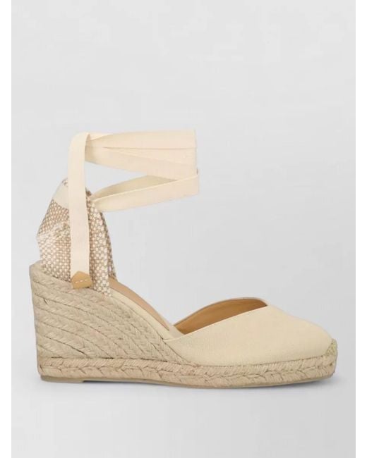 Castaner Natural Espadrille Wedge Canvas Upper Jute Sole