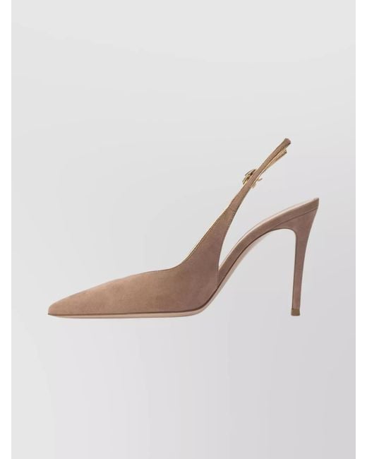 Gianvito Rossi Natural Suede Leather Slingback Sandals