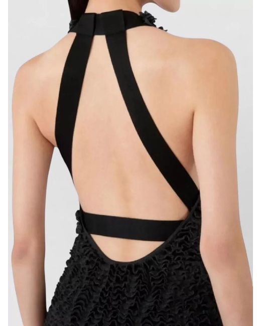 Max Mara Black Halter Neck Floor Length Sleeveless Dress