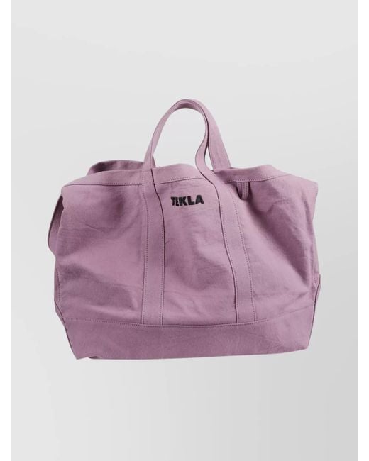 Tekla Pink Cotton Large Tote Bag