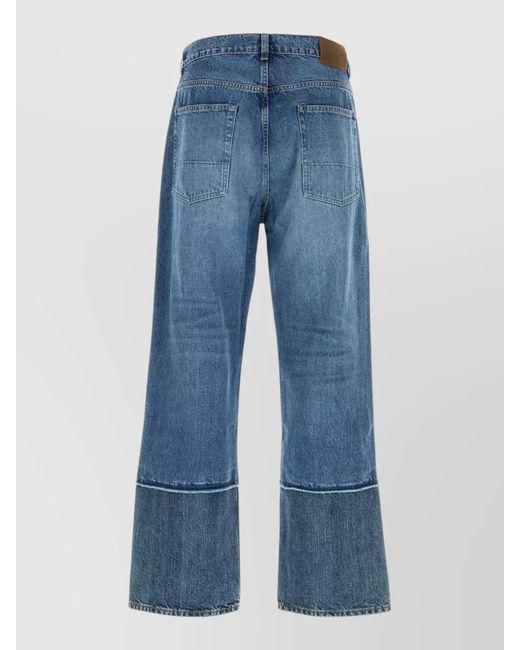 Our Legacy Blue Denim Trousers Belt Loops Contrast Hem for men