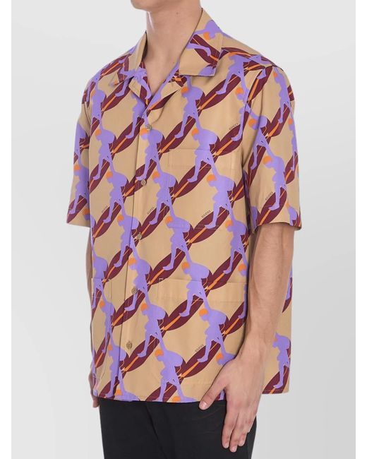 Gucci Pink Surfer Print Short-Sleeve Shirt for men
