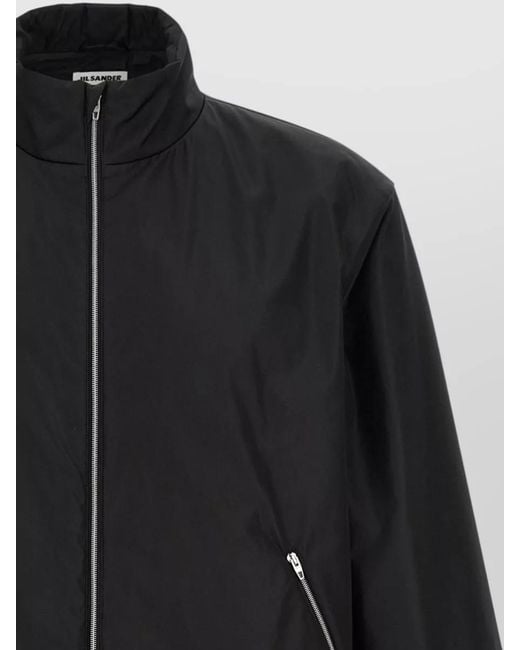 Jil Sander Black 145 High Collar Blouson Elastic Cuffs for men