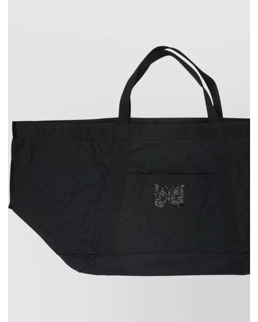 Needles Black Nylon Large Tote Bag for men