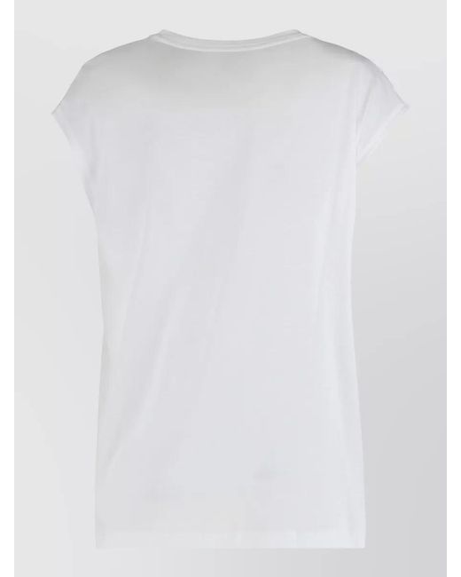 Vince White Relaxed Draped Pima Cotton Blend T-Shirt