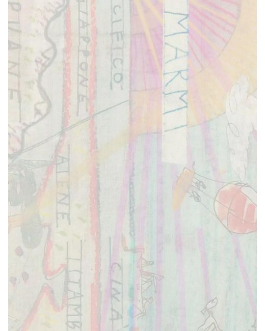 Faliero Sarti Multicolor Silk Blend Printed Fringed Scarf