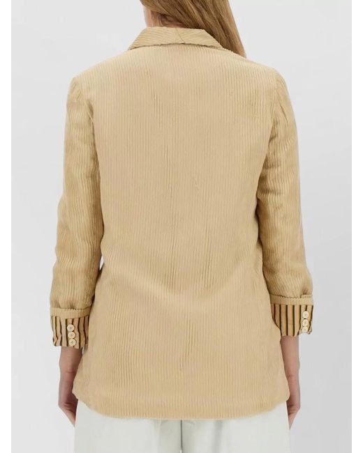 Alysi White Oversize Double Breasted Jacket Notch Lapel