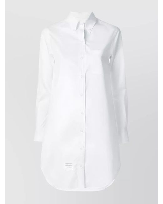 Thom Browne White Cotton Point Collar Shirt Dress