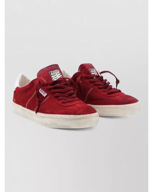 Golden Goose Deluxe Brand Red Lace Up Sneakers Suede Upper Heel Tab for men