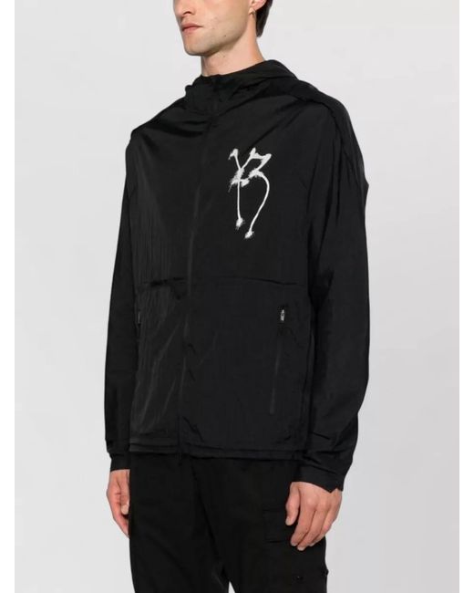 Y-3 Black Printed Padded Jacket for men