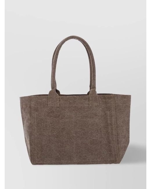 Isabel Marant Natural Yenky Cotton Logo Tote Bag
