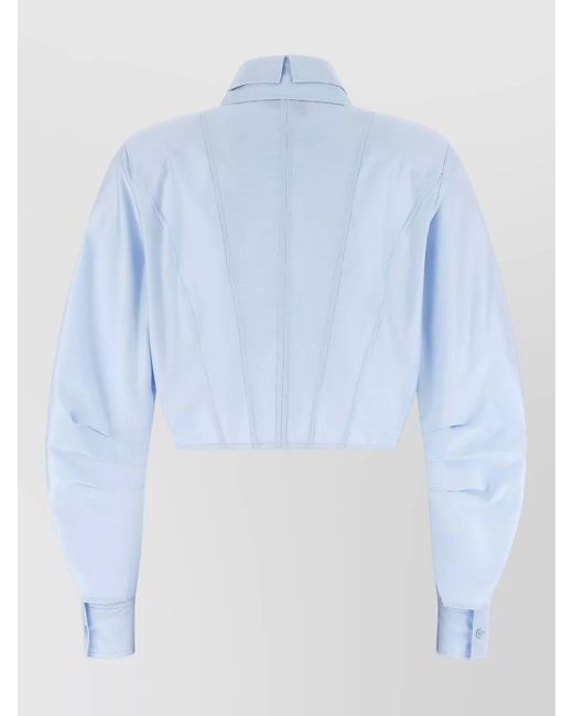 Elisabetta Franchi Blue Cropped Cotton Jacket