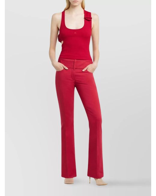 Courreges Red Bootcut Trousers