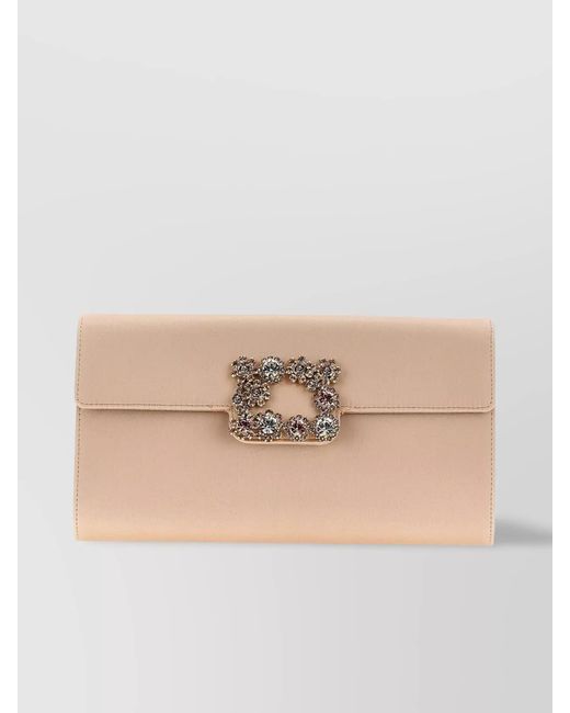 Roger Vivier Natural Silk Clutch Bag