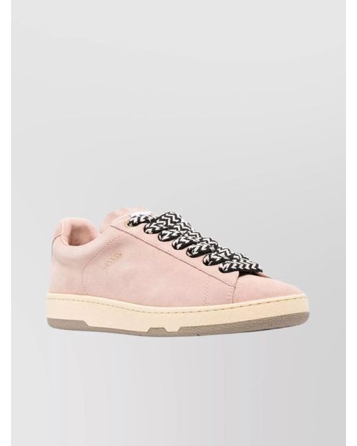 Lanvin Pink Leather Low-Top Sneakers