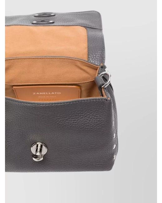 Zanellato Gray Postina Daily Baby Leather Shoulder Bag