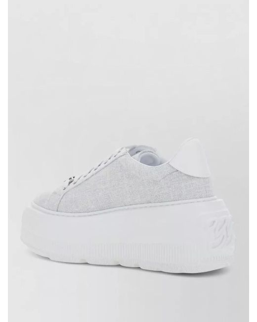 Casadei White Embellished Low-Top Sneakers