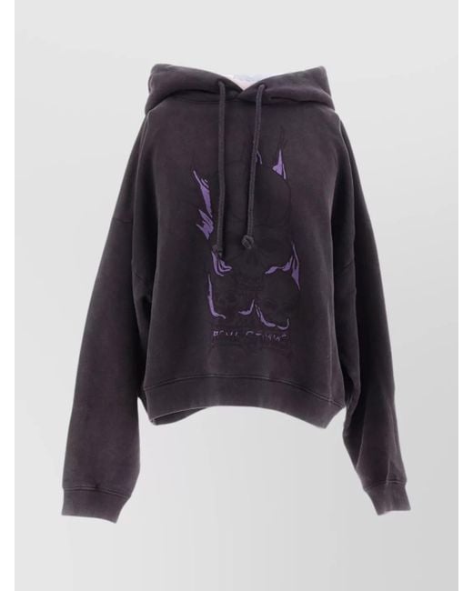 Acne Blue Oversized Skull Print Sweatshirt for men