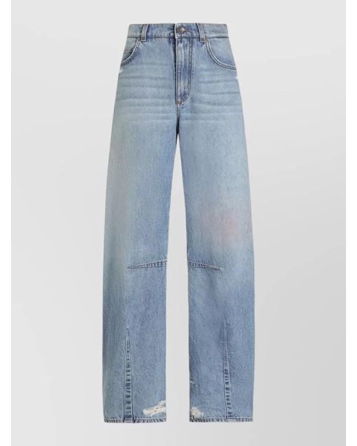 Dolce & Gabbana Blue Cotton Denim Jeans Regular Fit Wide Leg