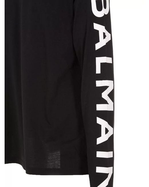 Balmain Black Cotton T-Shirt for men