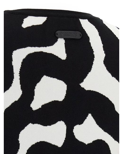 Moschino Black Zebra Intarsia Sweater