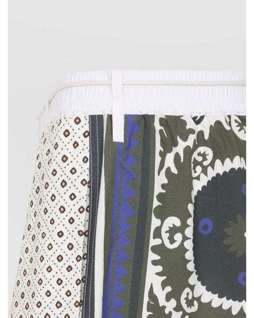 Mordecai White Printed Cotton Wide-Leg Pajama Pants for men