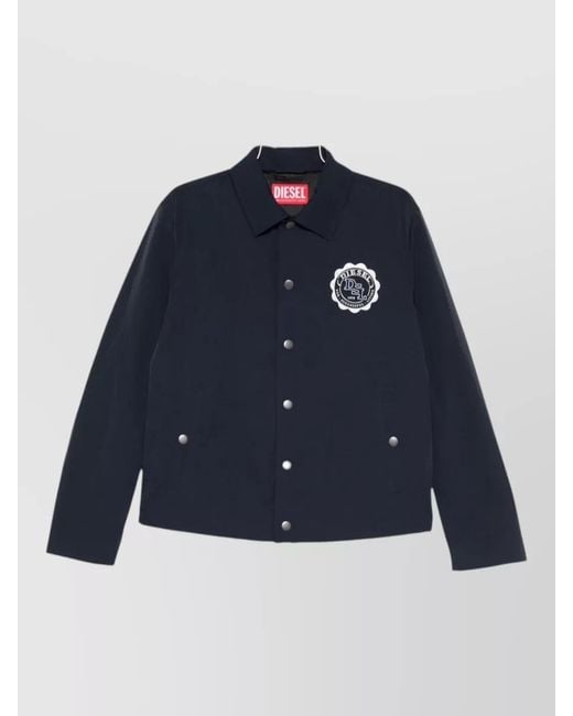DIESEL Blue Tailored Blazer Collared Neck Long Sleeves Pockets for men