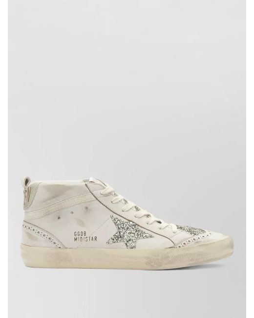 Golden Goose Deluxe Brand Natural Leather Mid Star High-Top Sneakers
