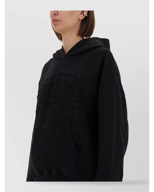 ROTATE BIRGER CHRISTENSEN Black Organic Cotton Hooded Sweatshirt