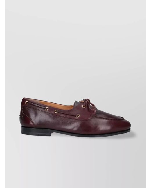 Bally Brown Leather Lace-Up Loafers for men