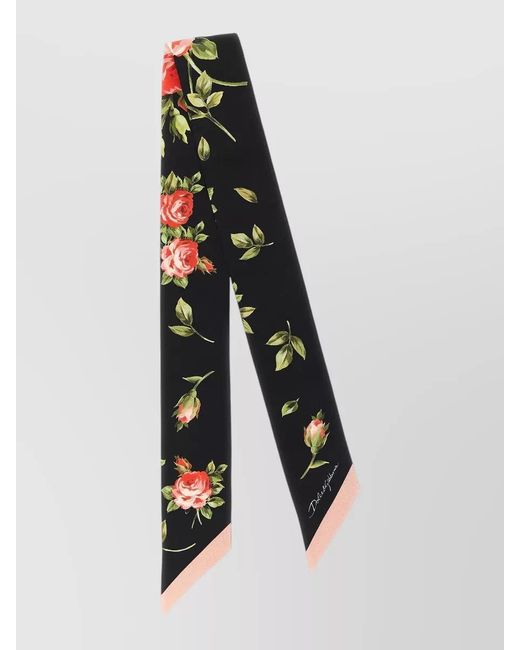 Dolce & Gabbana White Silk Foulard Roses Bouquet Floral Pattern