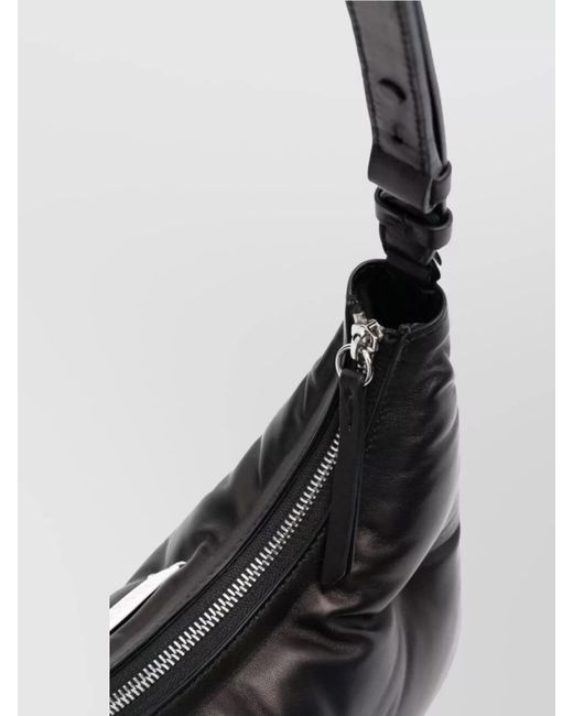Maison Margiela Black Glam Slam Small Leather Quilted Hobo Shoulder Bag