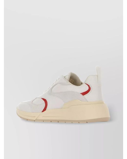 Ferragamo Pink Nappa Leather And Suede Sneakers With Gancini Detail