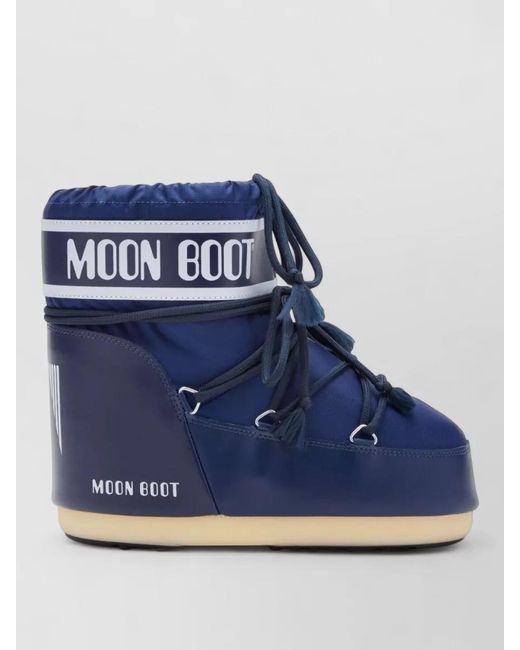 Moon Boot Blue Snow Boots Low Model Flat Sole for men
