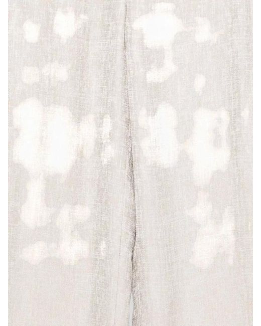 Emporio Armani White High-Rise Straight-Leg Trousers