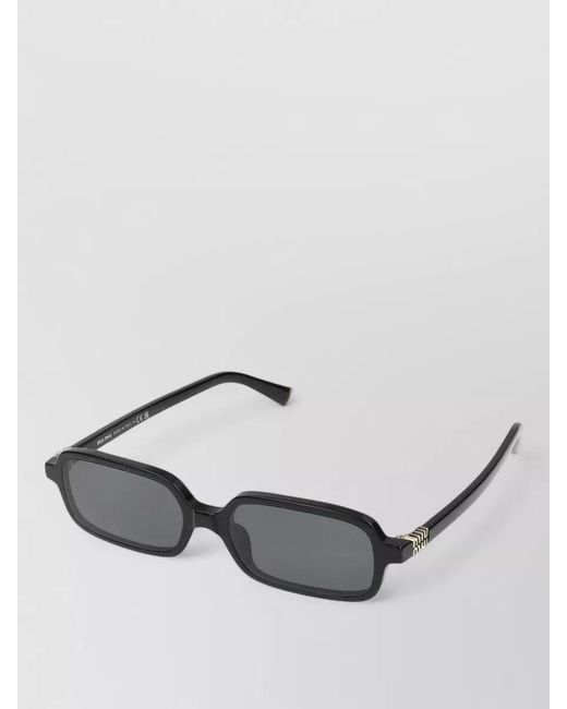 Miu Miu Gray Sunglasses Rectangular Frame Dark Lenses-Tone