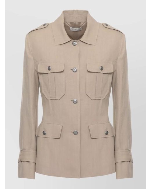 Antonelli Natural Linen Viscose Single-Breasted Blazer