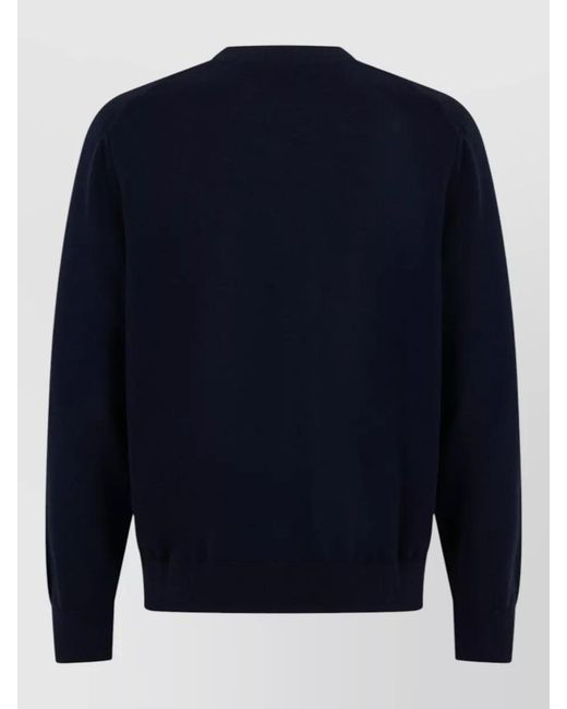 Boss Blue Wool Crew Neck Knitwear Long Sleeves for men