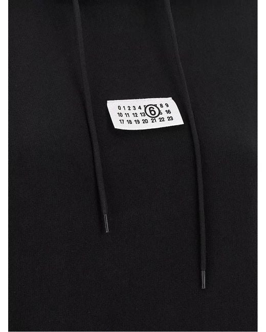 MM6 by Maison Margiela Blue Numeric Signature Hooded Sweatshirt Kangaroo Pocket
