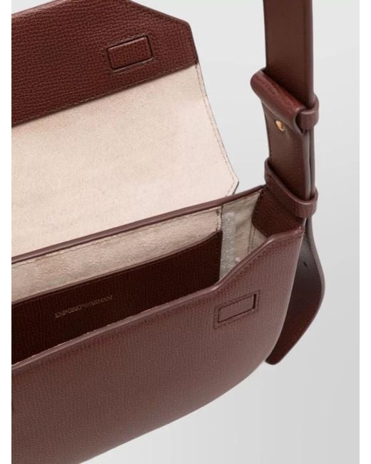 Emporio Armani White Leather Belt Bag Textured Finish Adjustable Strap